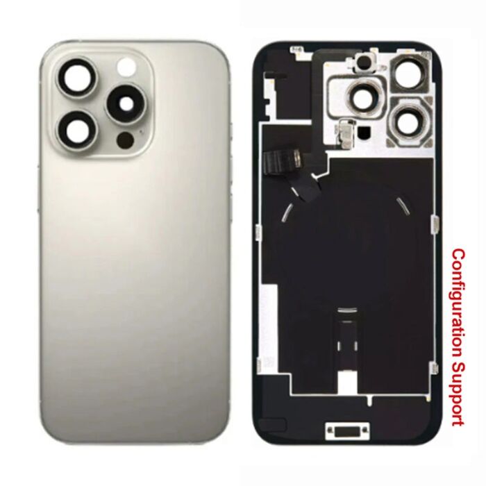 Back Panel with Wireless Charging Flex for iPhone 16Pro Max Grey No Logo (Configuration Support)