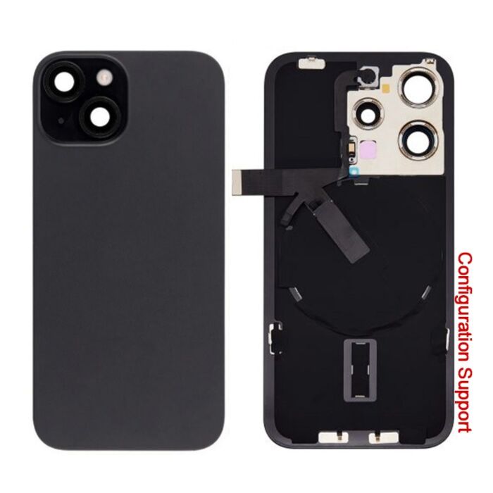 Back Panel with Wireless Charging Flex Black No Logo for iPhone 15Pro (Configuration Support)