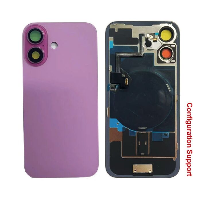 Back Panel with Wireless Charging Flex for iPhone 16 Pink No Logo (Configuration Support)