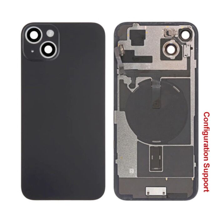 Back Panel with Wireless Charging Flex Black No Logo for iPhone 15Plus (Configuration Support)