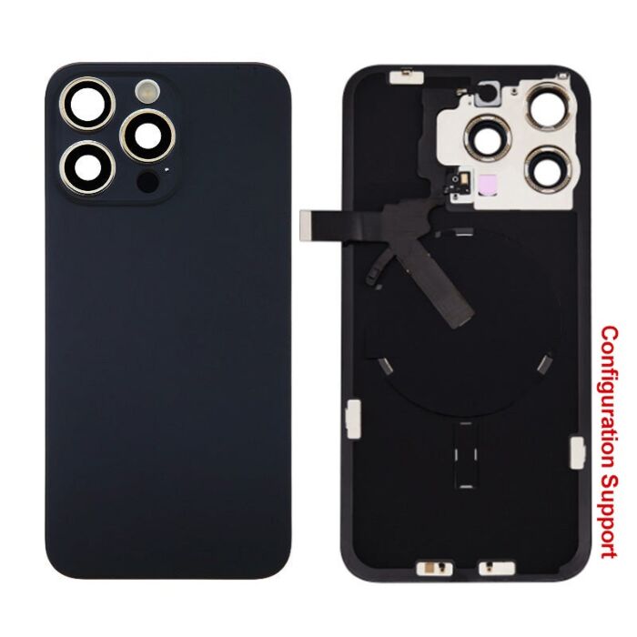 Back Panel with Wireless Charging Flex Black No Logo for iPhone 15Pro Max (Configuration Support)