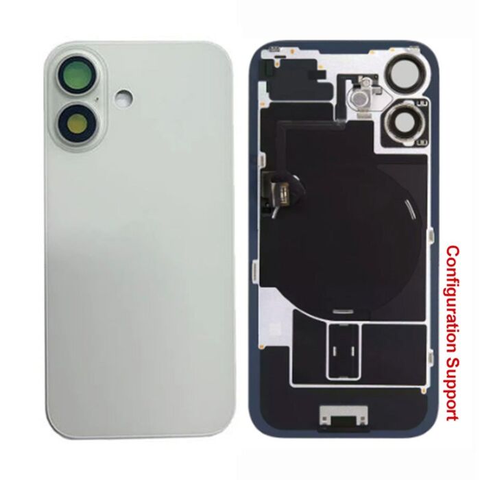 Back Panel with Wireless Charging Flex for iPhone 16Plus White No Logo (Configuration Support)