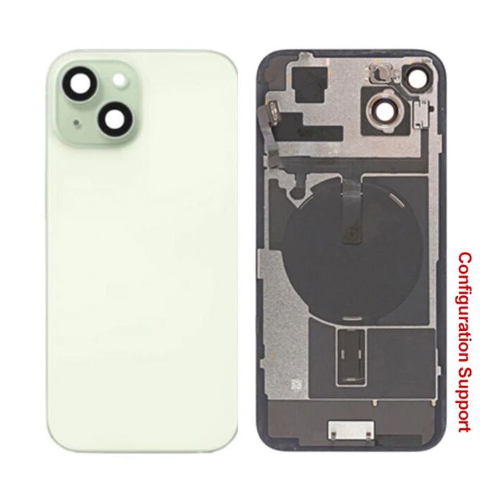 Back Panel with Wireless Charging Flex Green No Logo for iPhone 15Plus (Configuration Support)
