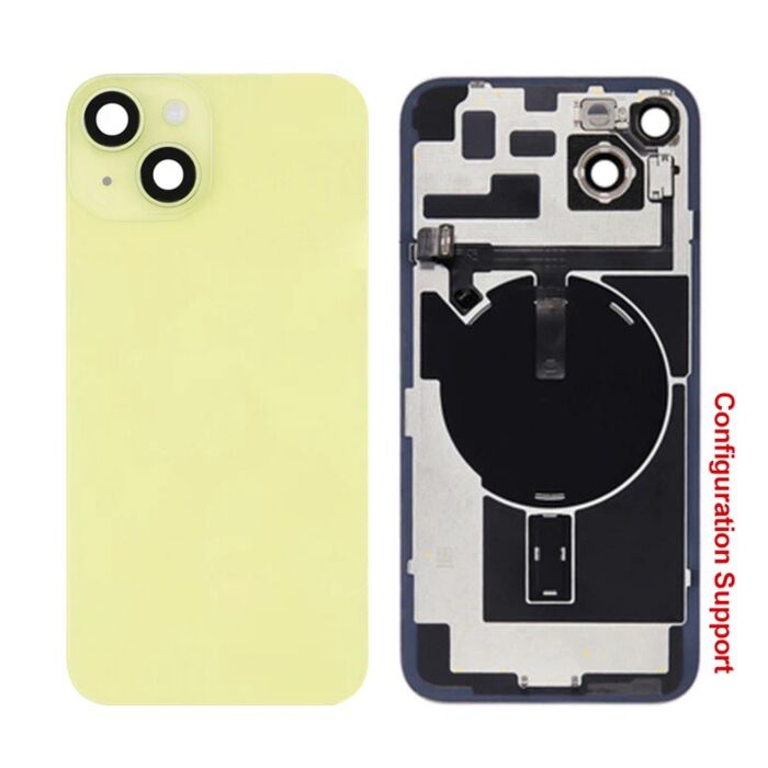 Back Panel with Wireless Charging Flex Yellow No Logo for iPhone 14Plus (Configuration Support)