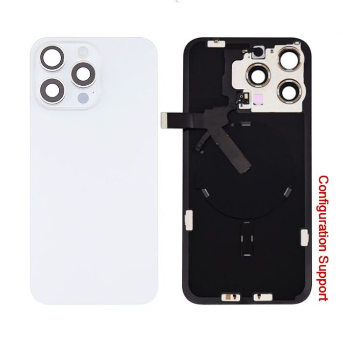 Back Panel with Wireless Charging Flex White No Logo for iPhone 15Pro Max (Configuration Support)
