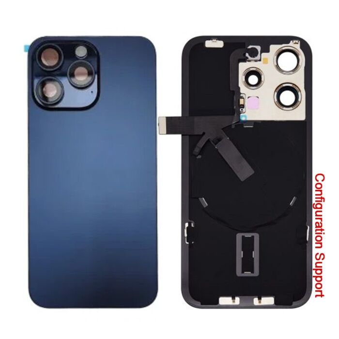 Back Panel with Wireless Charging Flex Blue No Logo for iPhone 15Pro (Configuration Support)