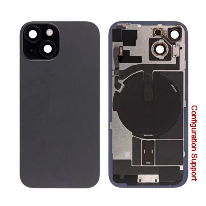 Back Panel with Wireless Charging Flex Black No Logo for iPhone 15 (Configuration Support)