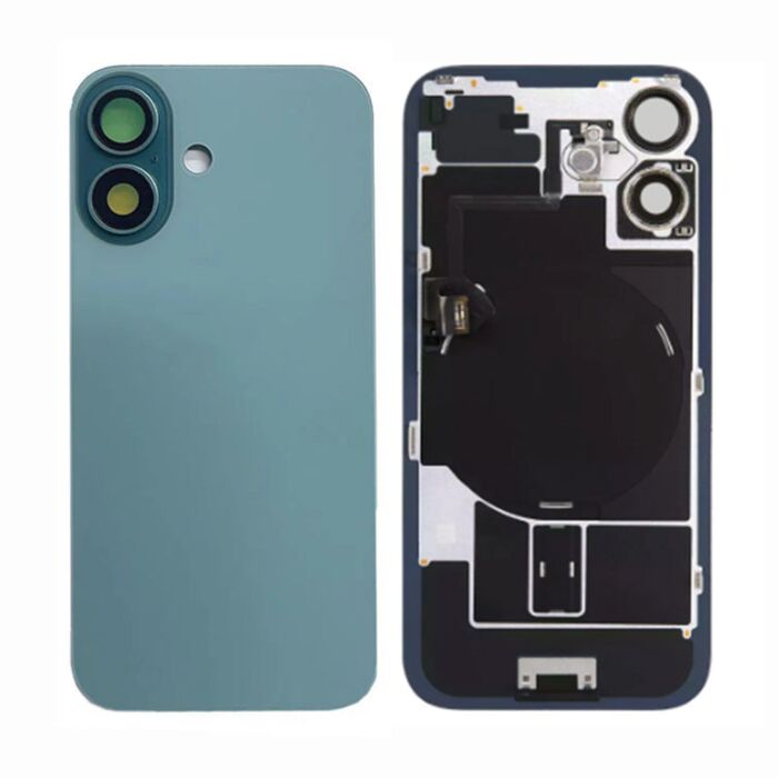 Back Panel with Wireless Charging Flex for iPhone 16Plus Teal No Logo (Best Quality)