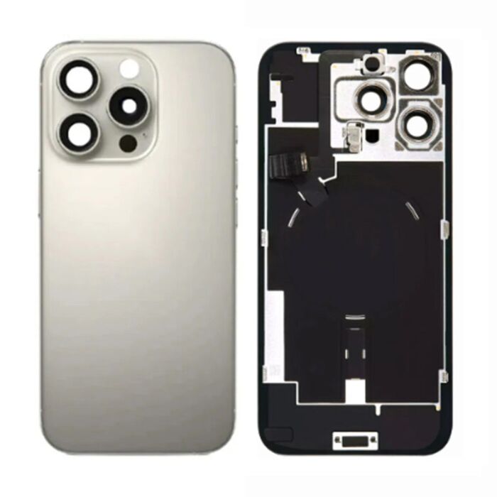 Back Panel with Wireless Charging Flex for iPhone 16Pro Max Grey No Logo (Best Quality)