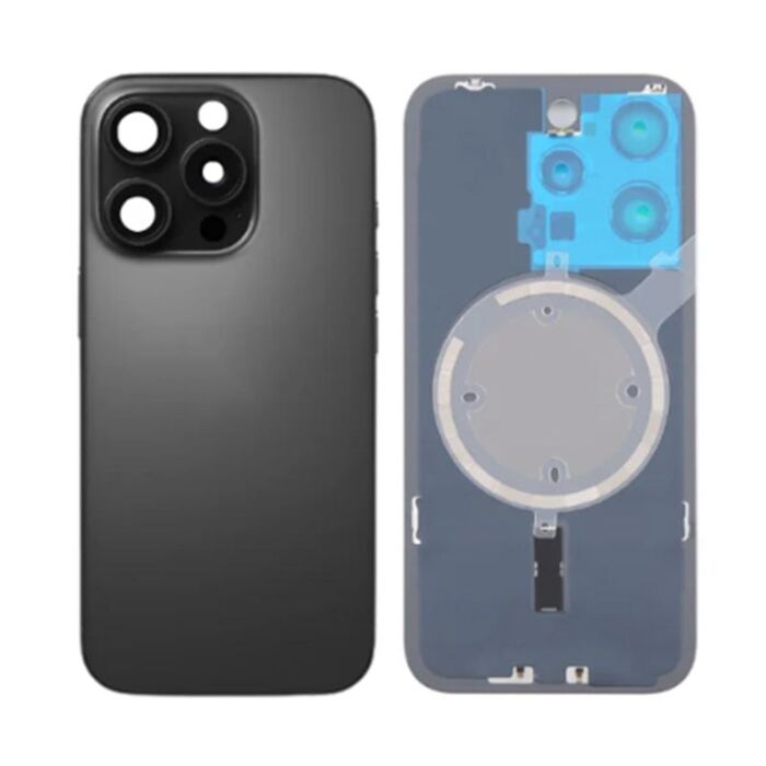 Back Panel with Magnet for iPhone 16Pro Max Black No Logo (Aftermarket Premium)