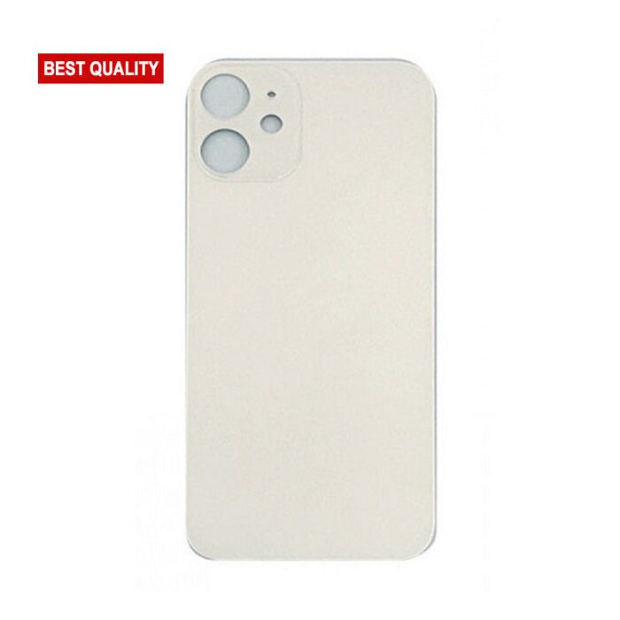 Back Glass White No Logo for iPhone 12 (Best Aftermarket)