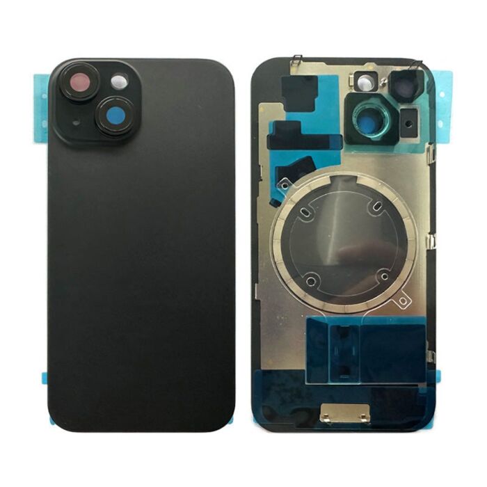Back Panel with Magnet Black No Logo for iPhone 15 (Aftermarket Premium)