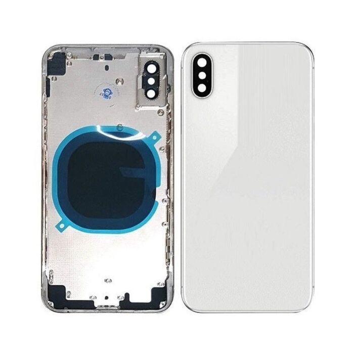 Back Housing without Parts White No Logo for iPhone XS (Aftermarket High Quality)