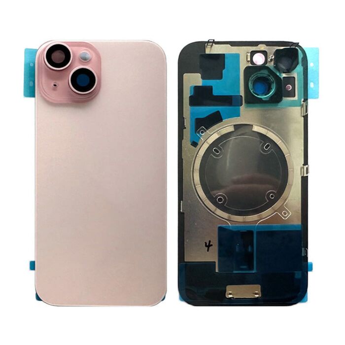 Back Panel with Magnet Pink No Logo for iPhone 15 (Aftermarket Premium)