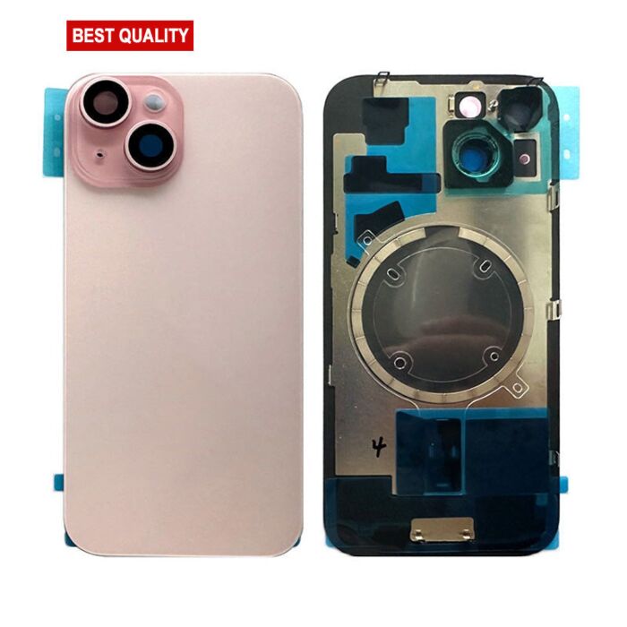Back Panel with Magnet Pink No Logo for iPhone 15 (Best Aftermarket)