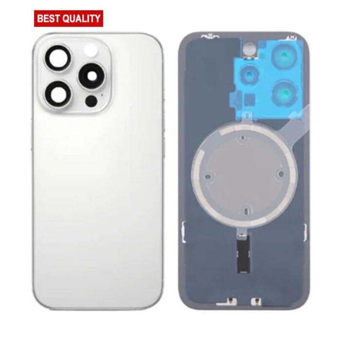 Back Panel with Magnet for iPhone 16Pro Max White No Logo (Best Aftermarket)