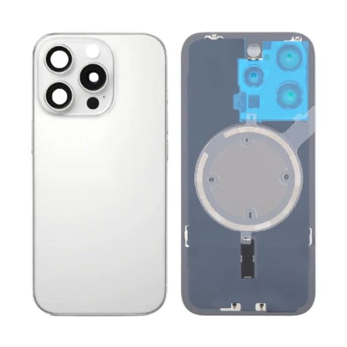 Back Panel with Magnet for iPhone 16Pro Max White No Logo (Aftermarket Premium)