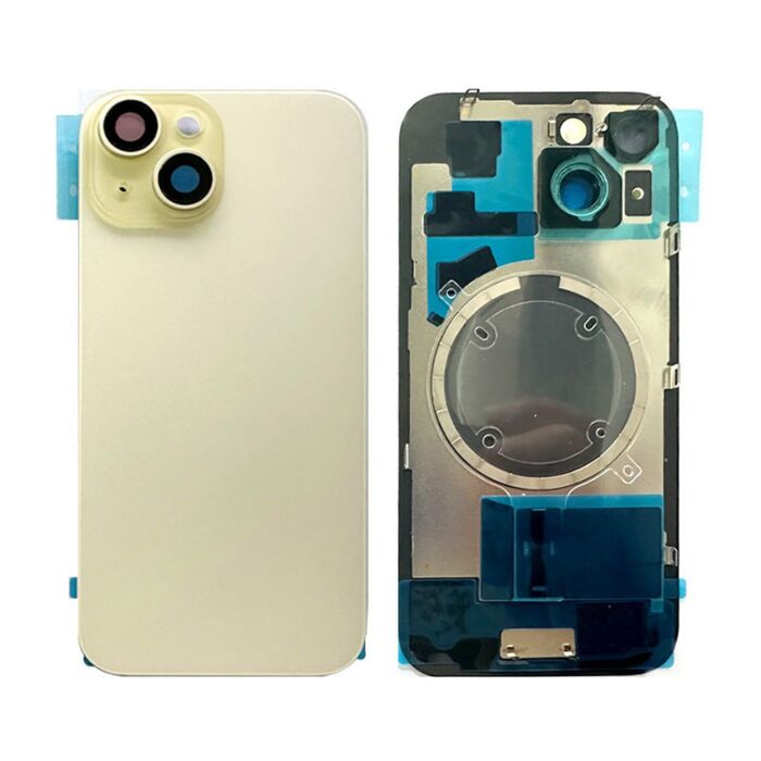 Back Panel with Magnet Yellow No Logo for iPhone 15 (Aftermarket Premium)