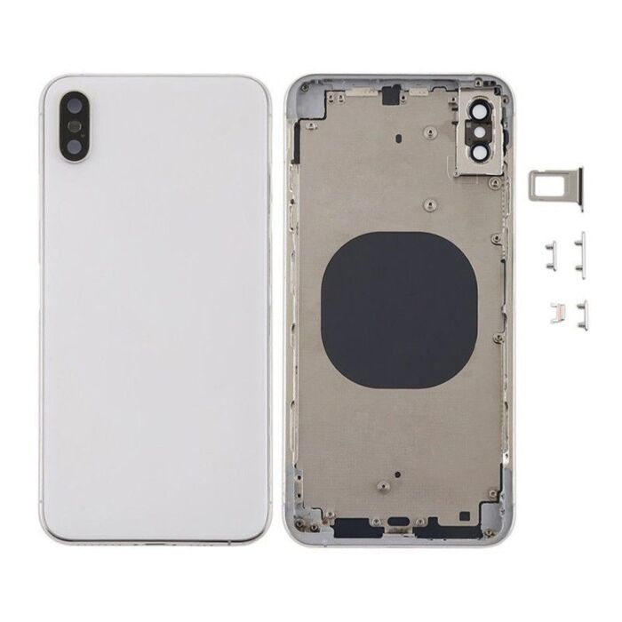 Back Housing without Parts White No Logo for iPhone XS Max (Aftermarket High Quality)