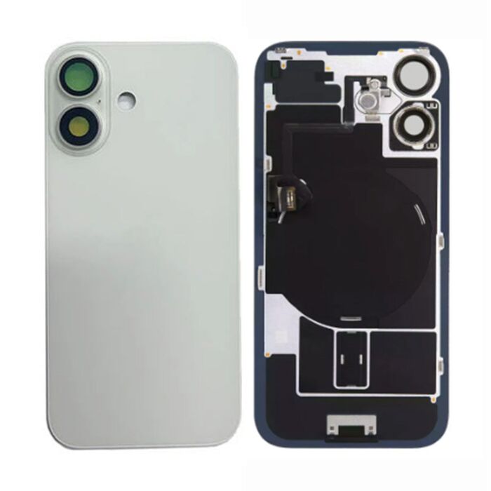 Back Panel with Wireless Charging Flex for iPhone 16Plus White No Logo (Best Quality)