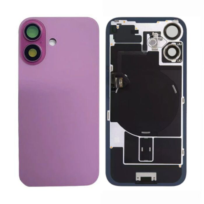 Back Panel with Wireless Charging Flex for iPhone 16Plus Pink No Logo (Best Quality)