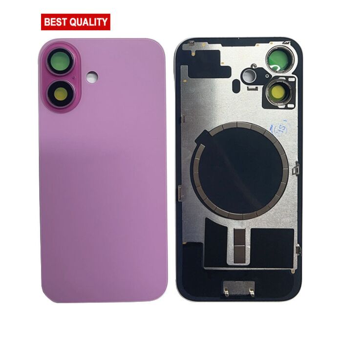 Back Panel with Magnet for iPhone 16 Pink No Logo (Best Aftermarket)