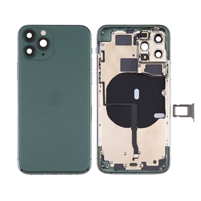 Back Housing with Power Flex Green No Logo for iPhone 11Pro Max (Best Aftermarket)