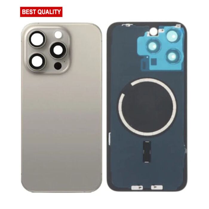 Back Panel with Magnet Grey No Logo for iPhone 15Pro Max (Best Aftermarket)