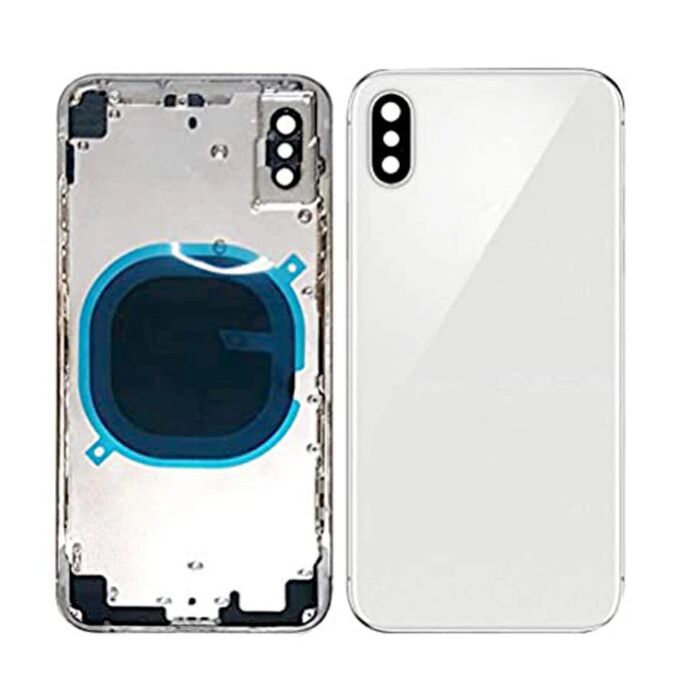 Back Housing without Parts White No Logo for iPhone X (Aftermarket High Quality)