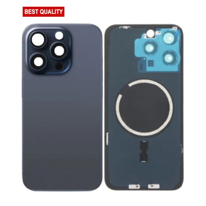Back Panel with Magnet Blue No Logo for iPhone 15Pro (Best Aftermarket)