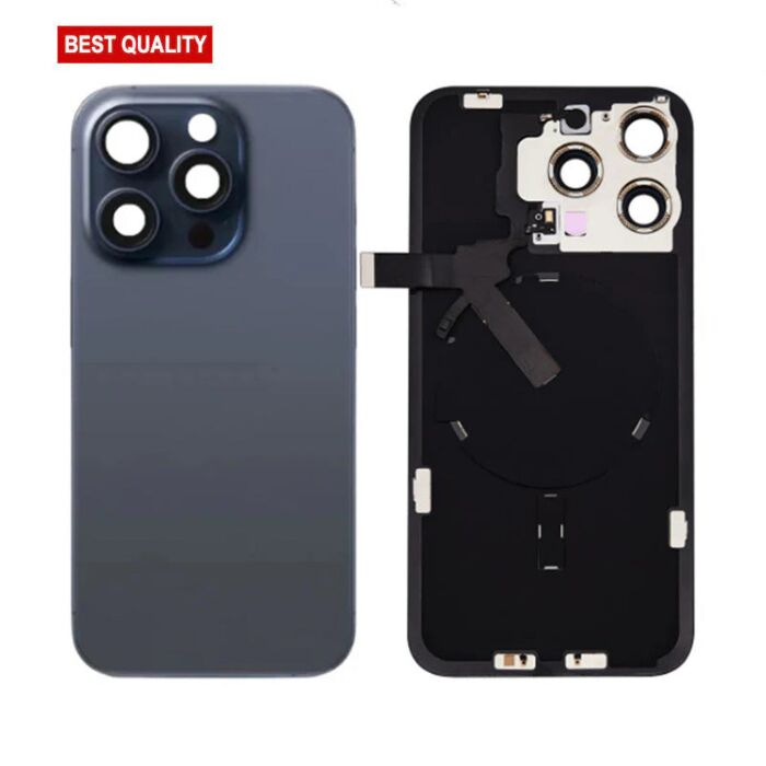 Back Panel with Wireless Charging Flex Blue No Logo for iPhone 15Pro Max (Best Quality)
