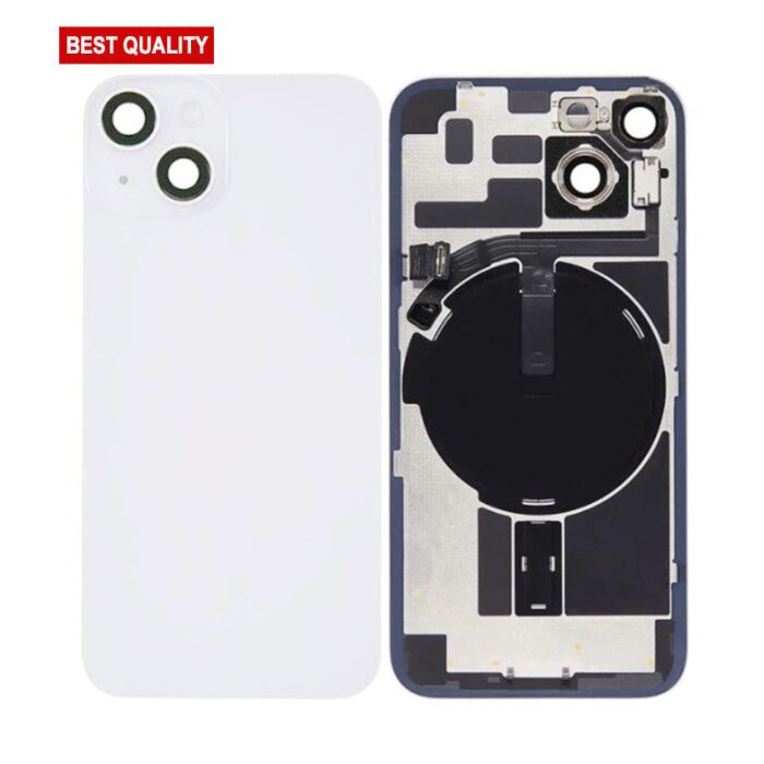 Back Panel with Wireless Charging Flex White No Logo for iPhone 14 (Best Quality)