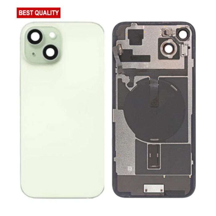 Back Panel with Wireless Charging Flex Green No Logo for iPhone 15Plus (Best Quality)