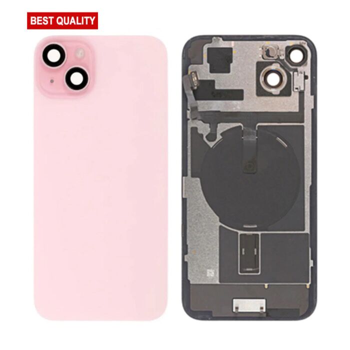 Back Panel with Wireless Charging Flex Pink No Logo for iPhone 15Plus (Best Quality)