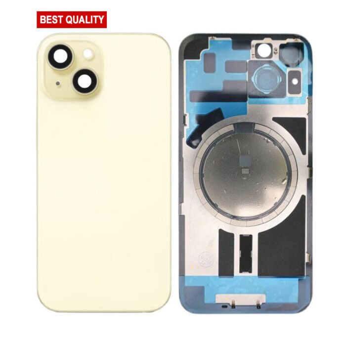 Back Panel with Magnet Yellow No Logo for iPhone 15Plus (Best Aftermarket)