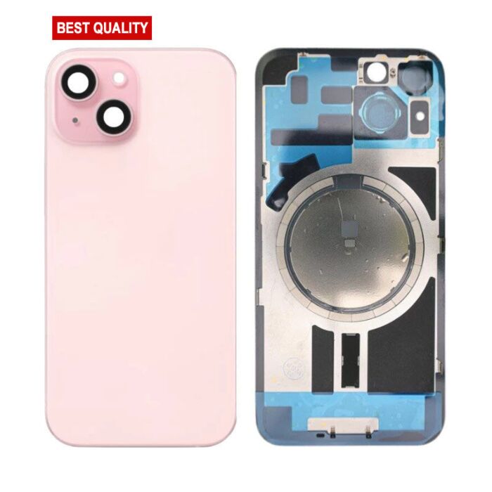 Back Panel with Magnet Pink No Logo for iPhone 15Plus (Best Aftermarket)