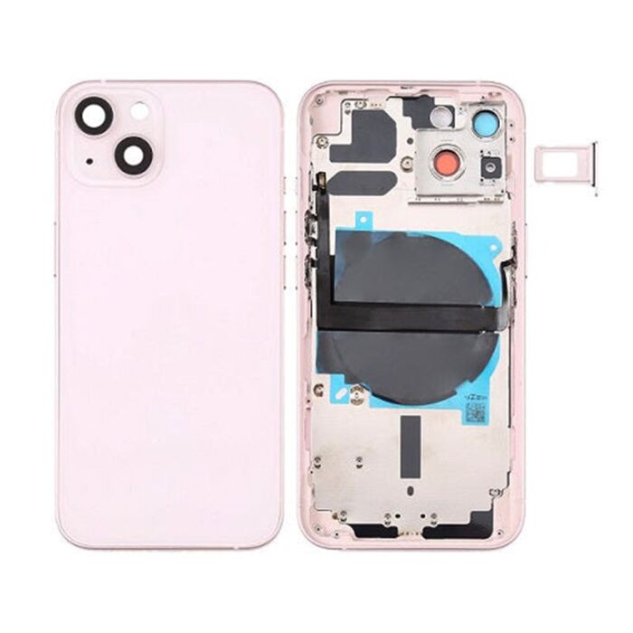 Back Housing with Power Flex Pink No Logo for iPhone 13 (Best Aftermarket)