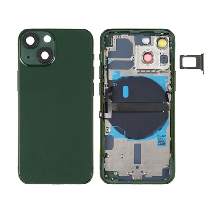 Back Housing with Power Flex Green No Logo for iPhone 13 (Best Aftermarket)