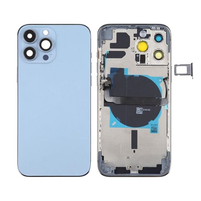 Back Housing with Power Flex Blue No Logo for iPhone 13Pro (Best Aftermarket)