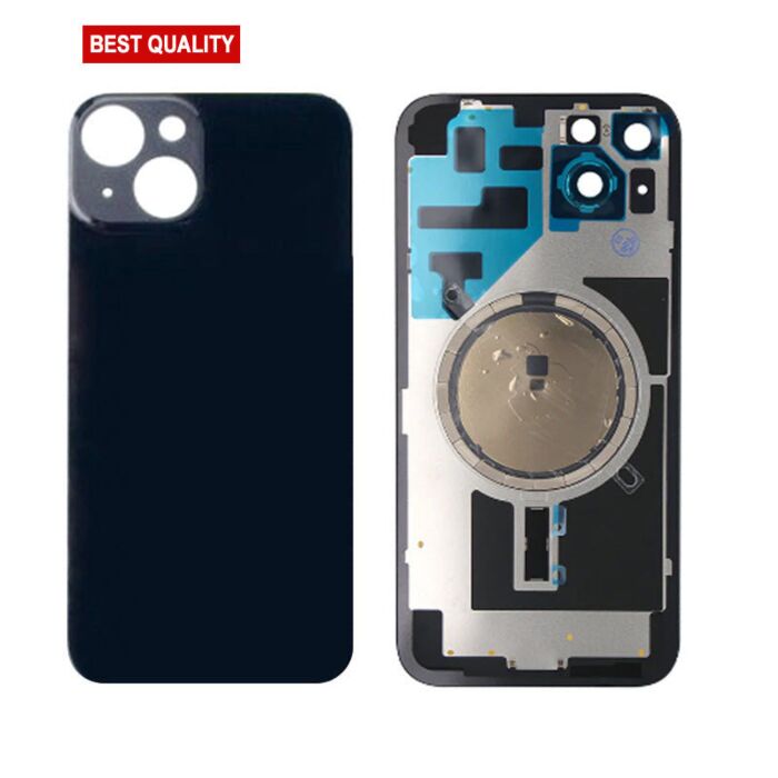 Back Panel with Magnet Black No Logo for iPhone 14 (Best Aftermarket)
