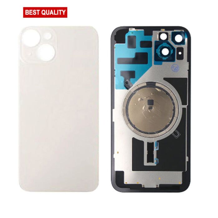 Back Panel with Magnet White No Logo for iPhone 14Plus (Best Aftermarket)