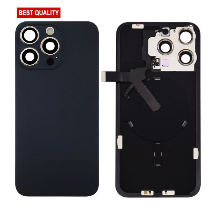 Back Panel with Wireless Charging Flex Black No Logo for iPhone 15Pro Max (Best Quality)