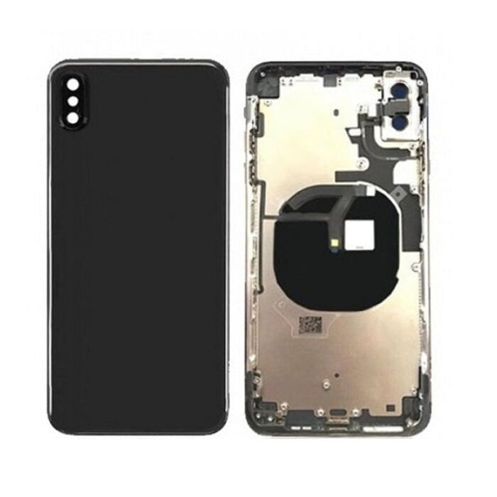 Back Housing with Volume Power Flex Black No Logo for iPhone XS Max