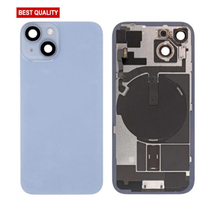 Back Panel with Wireless Charging Flex Blue No Logo for iPhone 15 (Best Quality)
