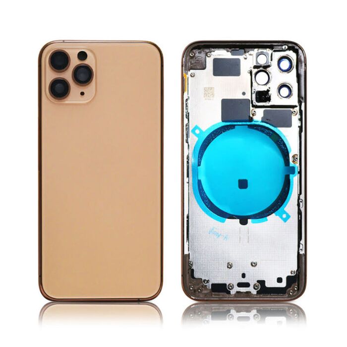 Back Housing without Parts Gold No Logo for iPhone 11Pro (Best Aftermarket)