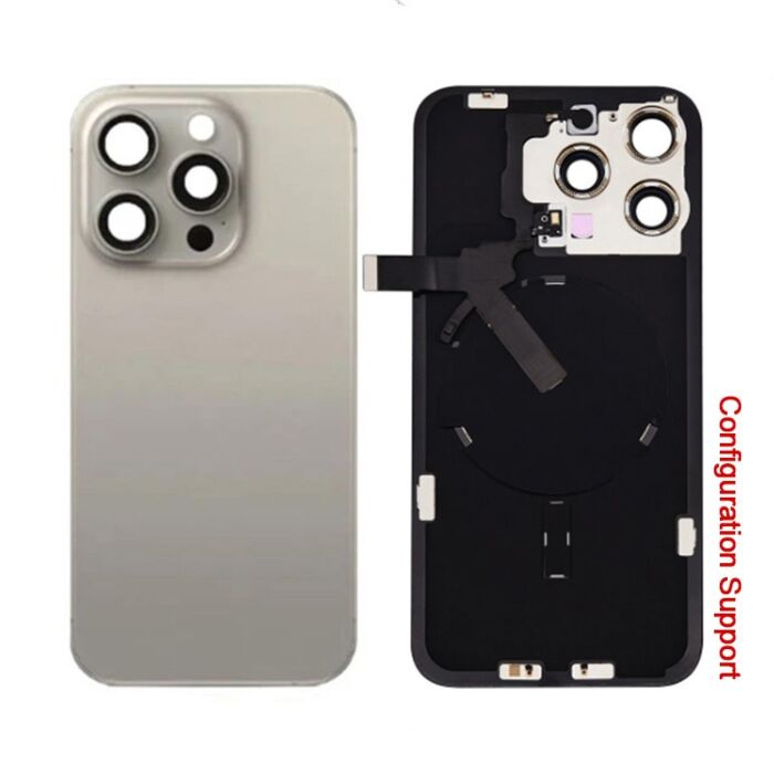 Back Panel with Wireless Charging Flex Grey No Logo for iPhone 15Pro Max (Configuration Support)