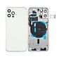 Back Housing with Power Flex White No Logo for iPhone 12Pro (Best Aftermarket)