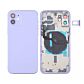 Back Housing with Power Flex Purple No Logo for iPhone 12 (Best Aftermarket)