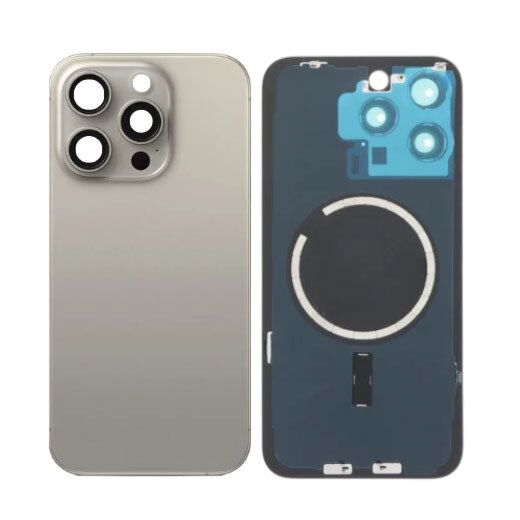 Back Panel with Magnet Grey No Logo for iPhone 15Pro Max (Aftermarket Premium)